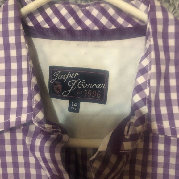 Jasper Conron Multicolor Check Short Sleeve Button Up Shirt Size 14 - Picture 6 of 7